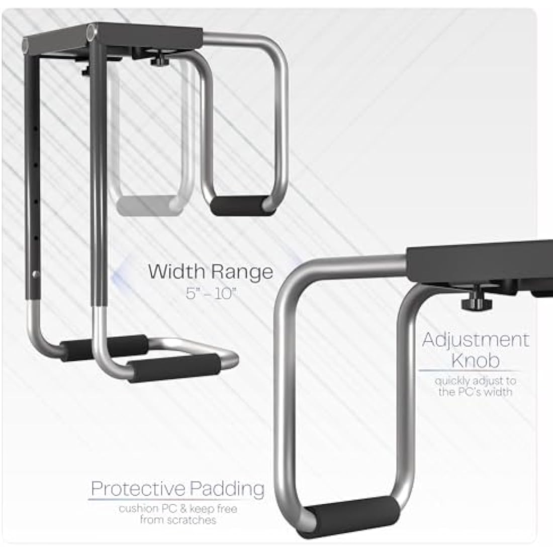 VIVO Heavy Duty Under-Desk PC Mount | Adjustable Steel CPU Holder