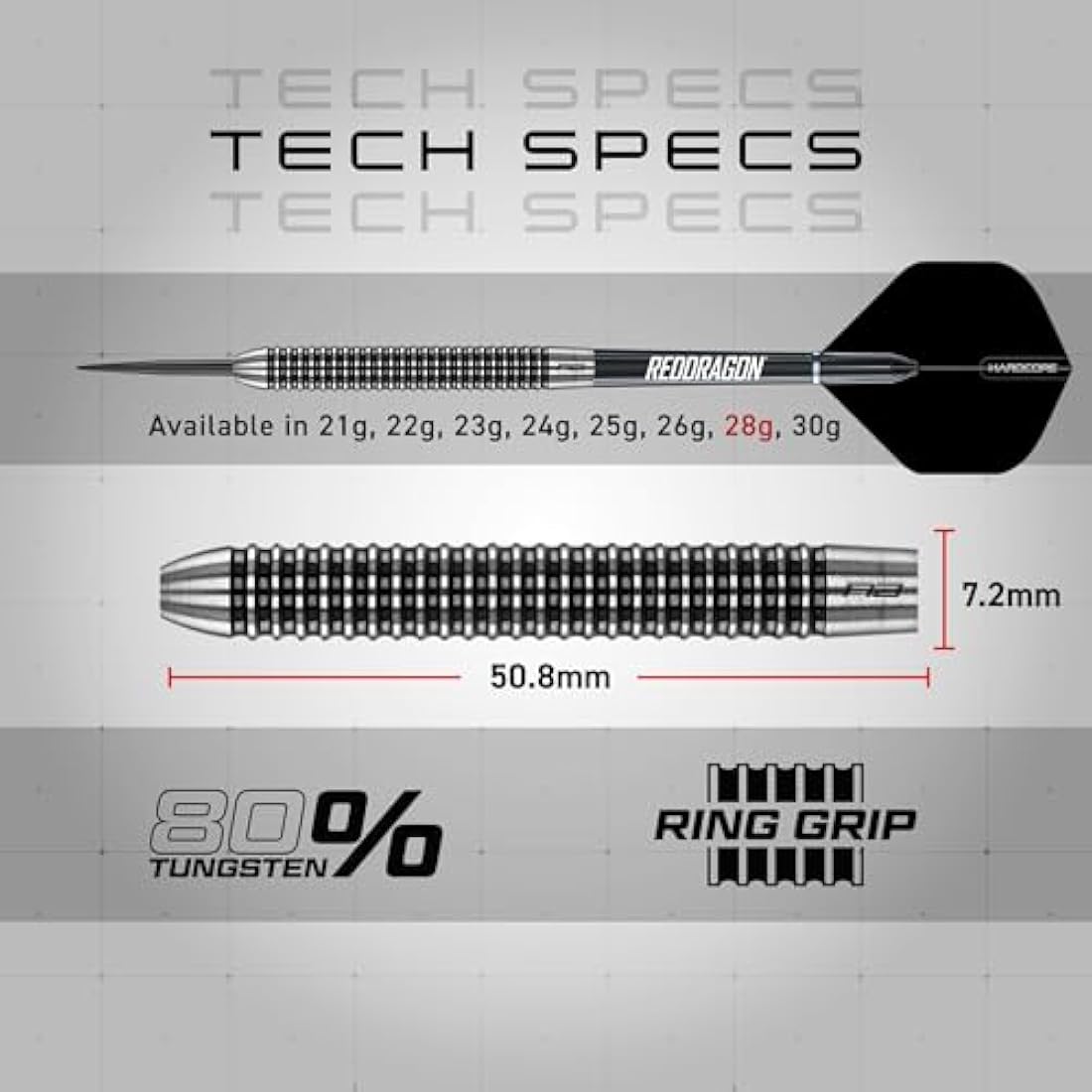 Red Dragon Pegasus Tungsten Steeltip Darts Set – Professional Weights