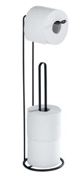 WENKO Lugano Toilet Paper Holder – Matt Black Steel 3-Roll Storage