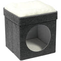 Bonlife Foldable Felt Cat House – Large Indoor Pet Bed with Cushion