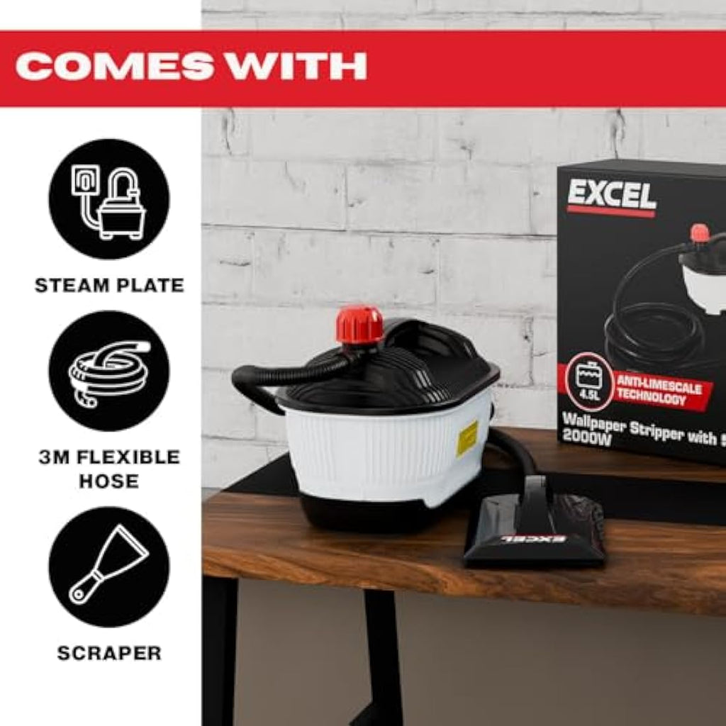 Excel 2000W Electric Wallpaper Steamer Stripper - 4.5L Tank | 240V