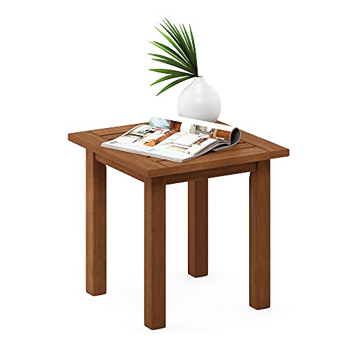 Furinno Outdoor Patio Side Table - Meranti Wood Weather Resistant - Natural