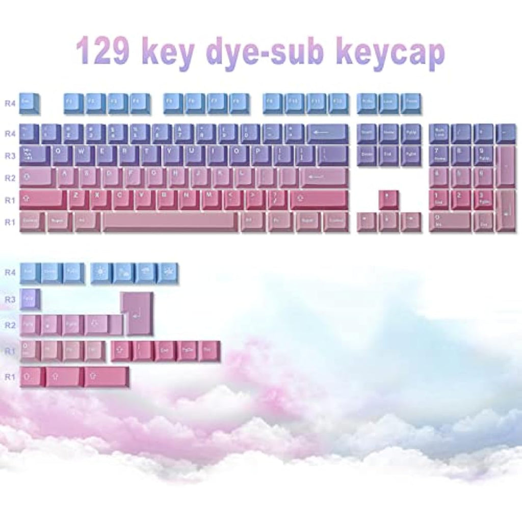 Tsungup PBT Keycaps | 129 Key Cherry Profile Dye-Sub for MX Keyboards