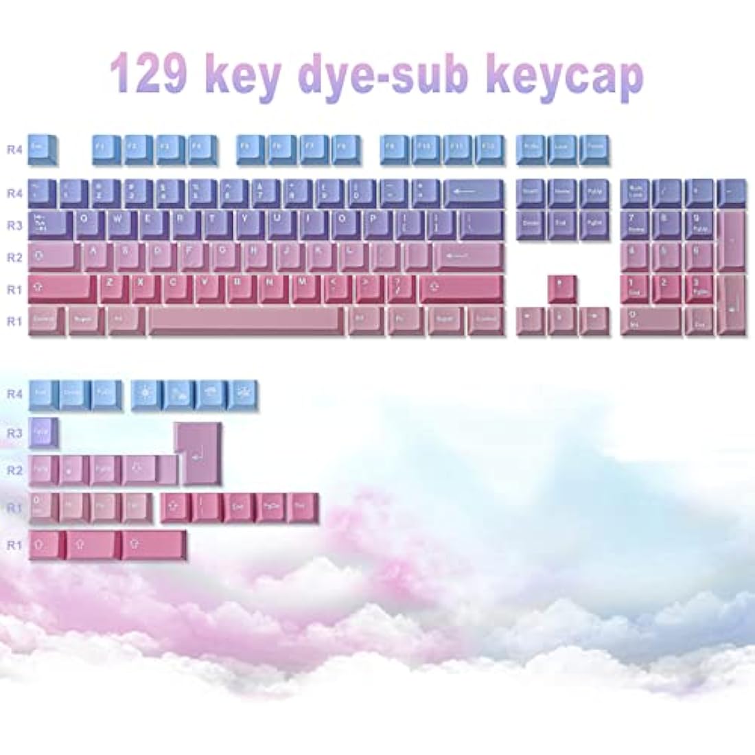 Tsungup PBT Keycaps | 129 Key Cherry Profile Dye-Sub for MX Keyboards