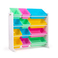 Humble Crew Wooden Toy Storage Organiser | 12 Pastel Bins for Kids
