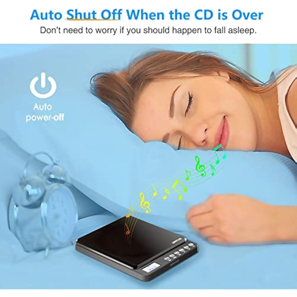 HEJIFU Portable CD Player with Speakers – Rechargeable Anti-Skip Walkman