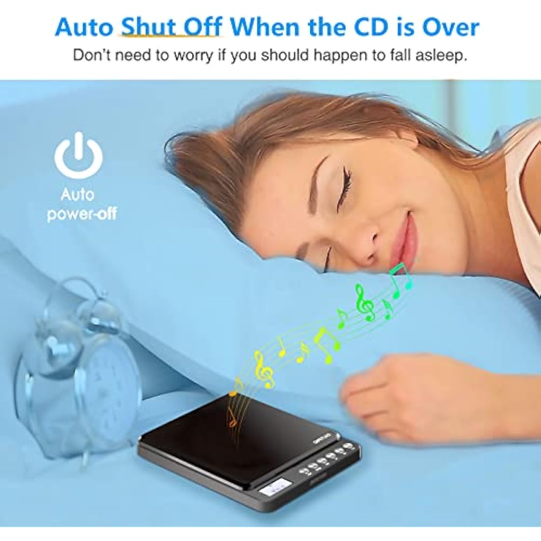 HEJIFU Portable CD Player with Speakers – Rechargeable Anti-Skip Walkman