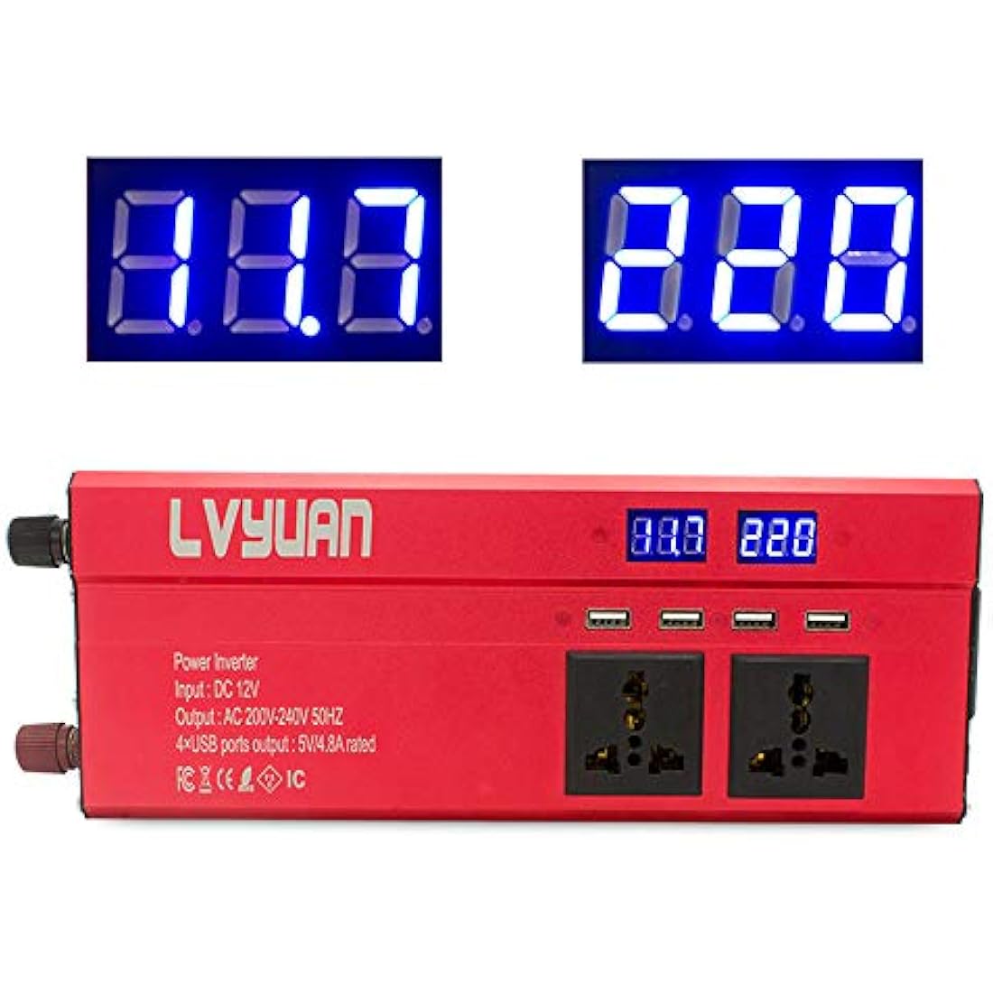 Cantonape 1000W Power Inverter | 12V DC to 230V AC Converter with 4 USB