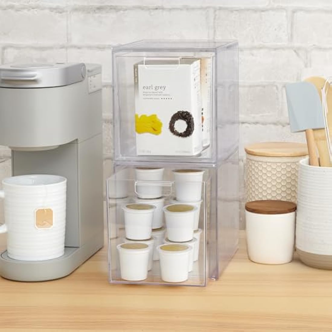 STORi Audrey Clear Stackable Cosmetic Organizer Drawers | Set of 2