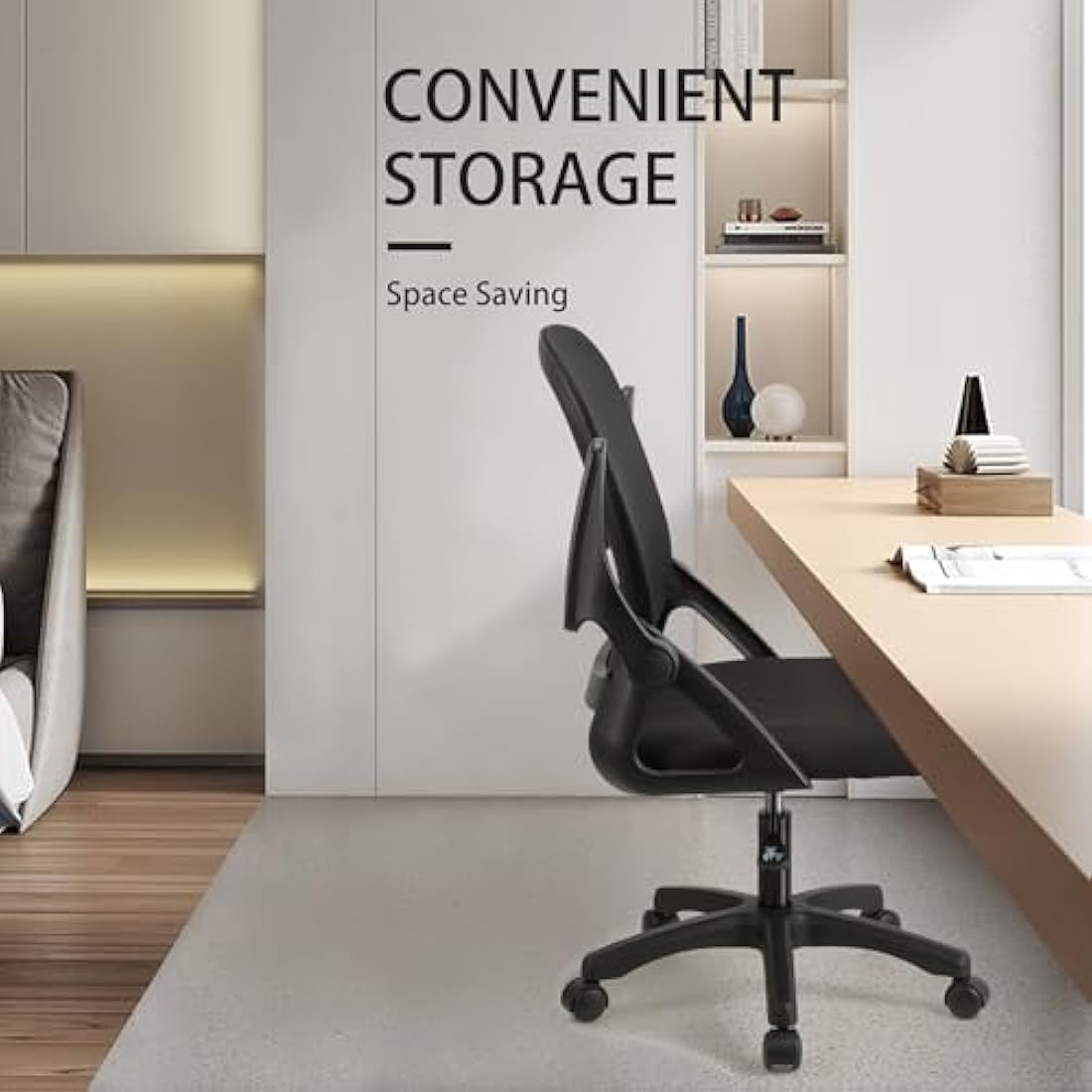 T-THREE Ergonomic Mesh Office Chair - Adjustable Swivel Desk Seat, Black