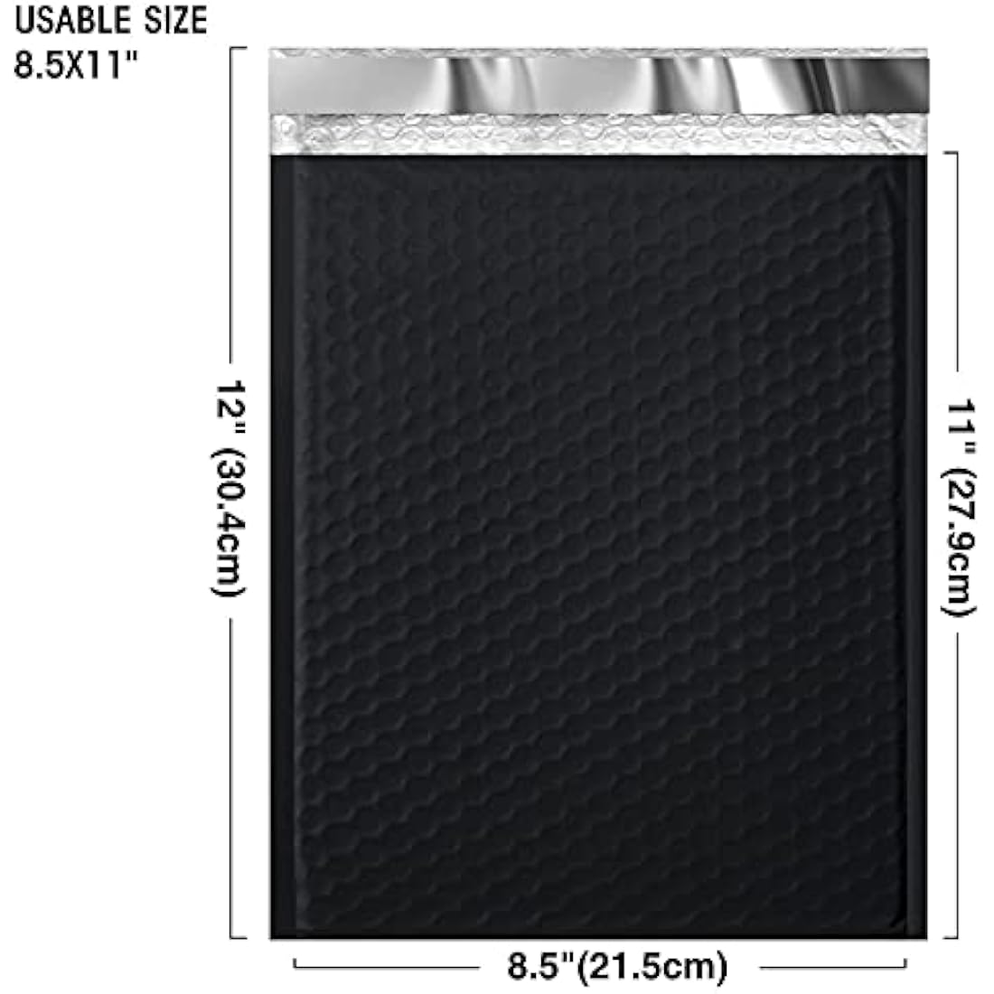 Switory Black Poly Bubble Mailers – 21.6x28cm Padded Envelopes, 25 Pack