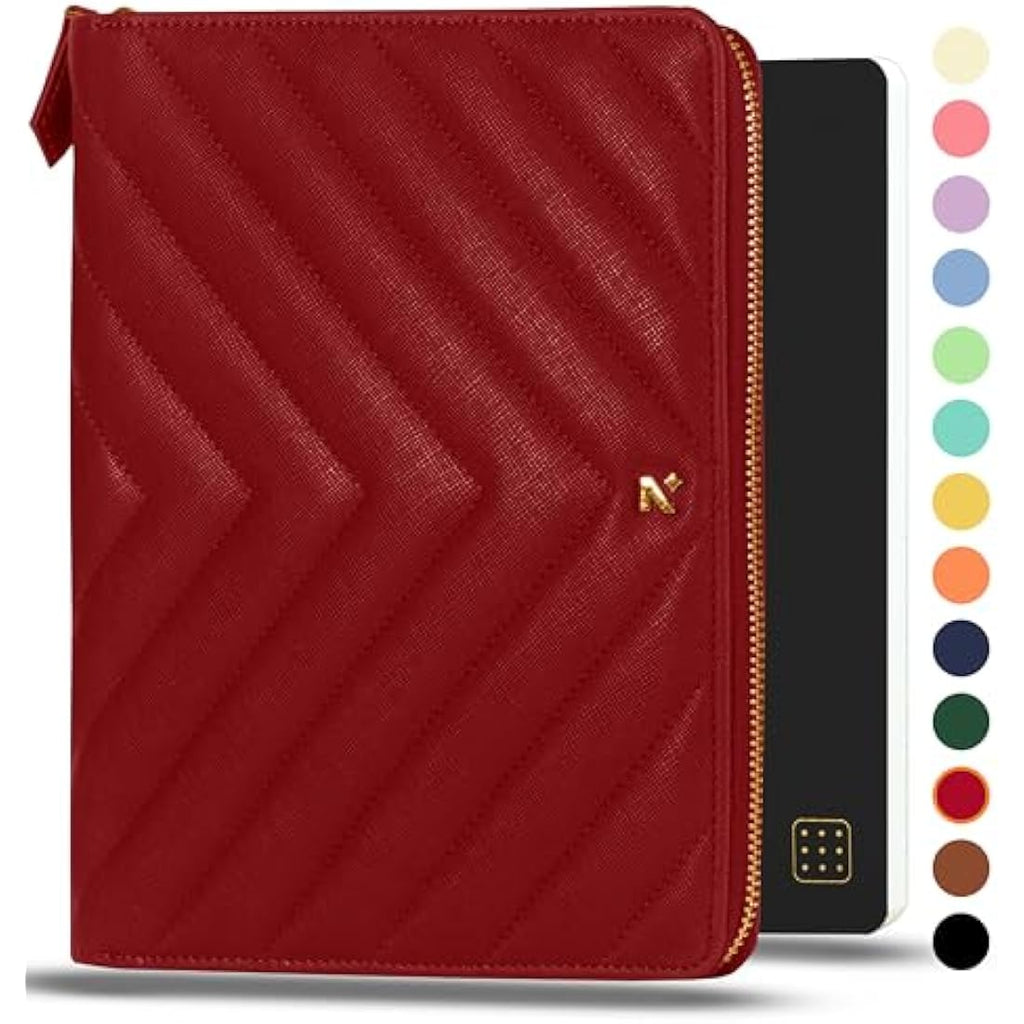 Neorah A5 Vegan Leather Travel Journal Organiser with Dot Grid Notebook