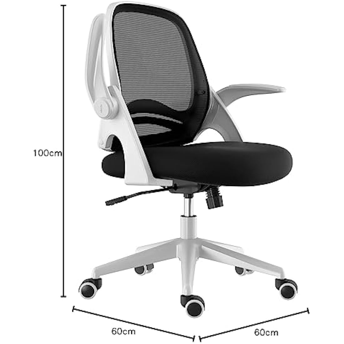 Hbada Ergonomic Mesh Office Chair – Flip-up Arms & Compact Design