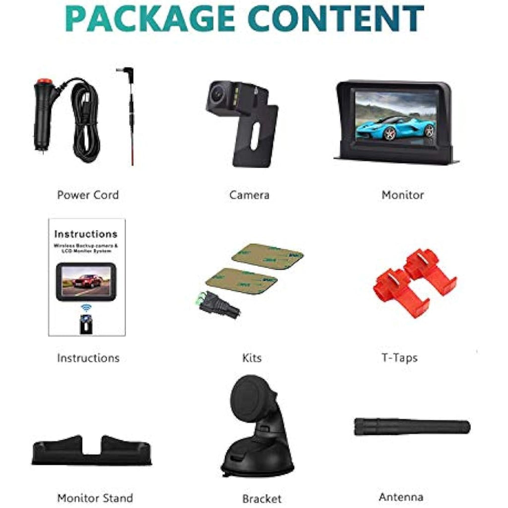 DOUXURY Wireless Reversing Camera Kit | 4.3'' LCD Monitor & IP68 Waterproof