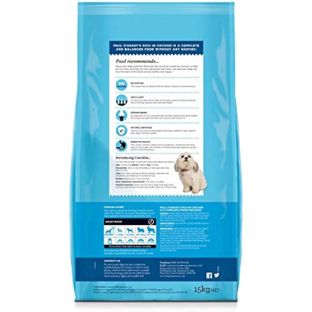 Paul O’Grady’s Chicken Dog Food – Natural Nutrition for Digestion, 15kg