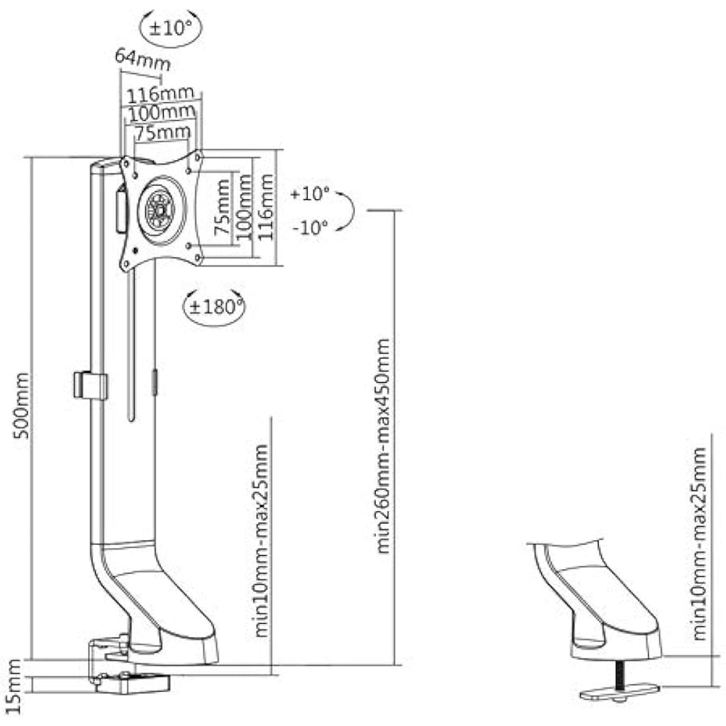 Jolof Store LCD Monitor Mount – Slim Sit-Stand Arm with Cable Management
