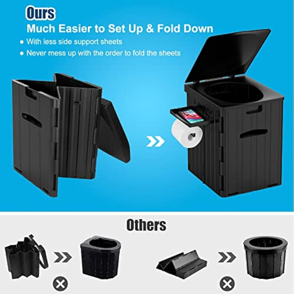 WADEO Extra-Large Folding Camping Toilet | Heavy-Duty Portable Potty