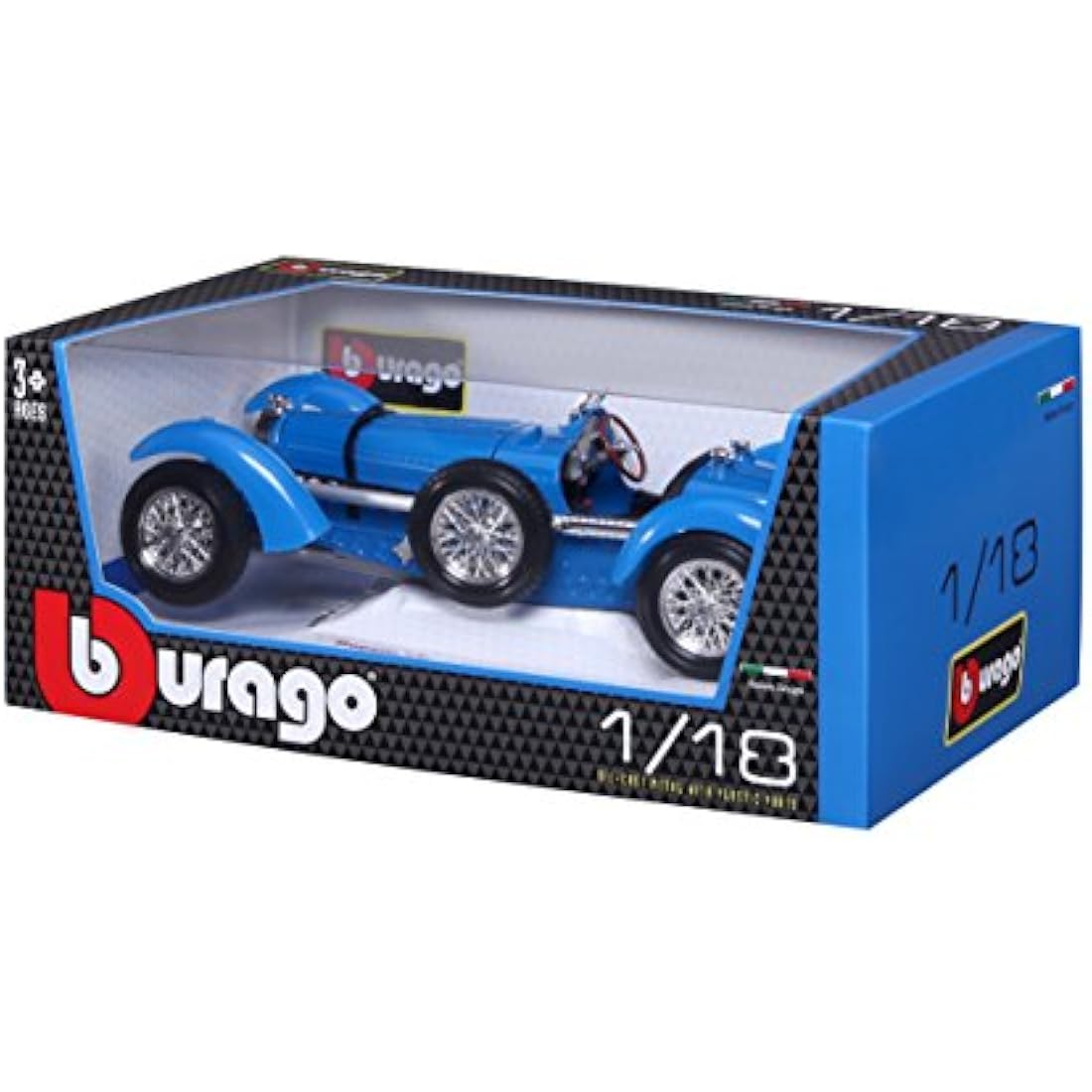Bugatti Type 59 Vintage Diecast Model Car – Blue – 1:18 Scale