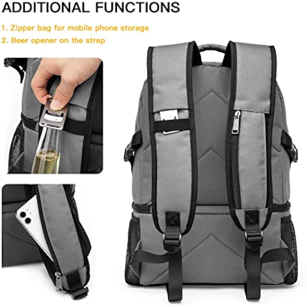 TUGUAN 28L Insulated Cooler Backpack – Leakproof Double Deck Picnic Bag