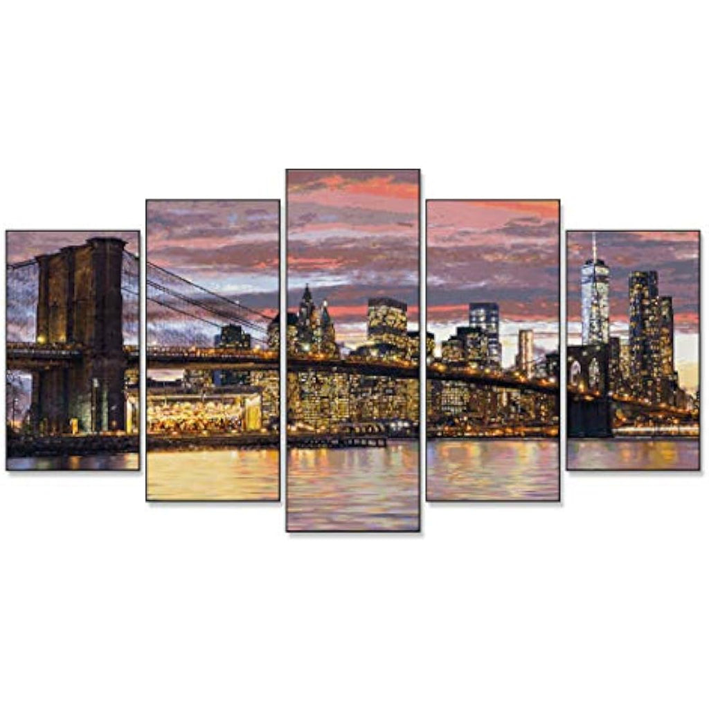 Schipper Paint by Numbers New York at Dawn - Adult Polyptych Art, 132x72cm