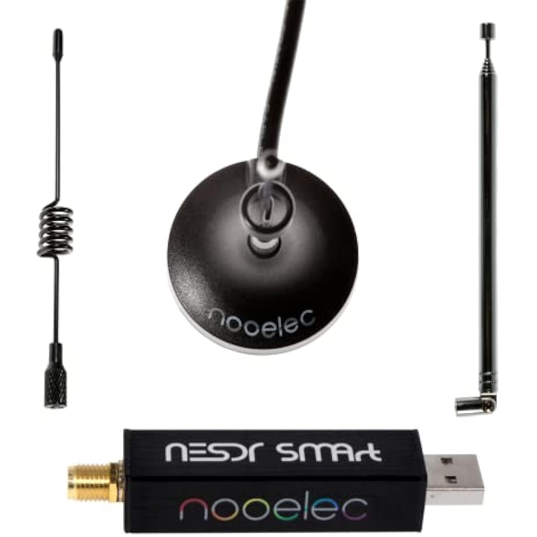 Nooelec NESDR SMArt v5 RTL-SDR Bundle - 100kHz-1.75GHz Radio with 3 Antennas