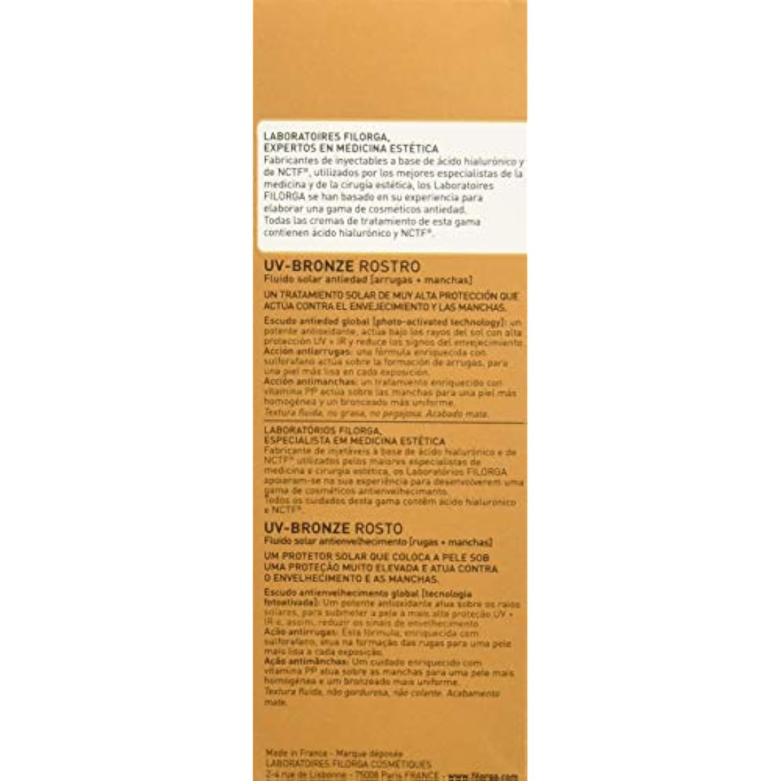 SPF50+ UV Bronze Face Sunscreen – Anti-Aging Lotion by