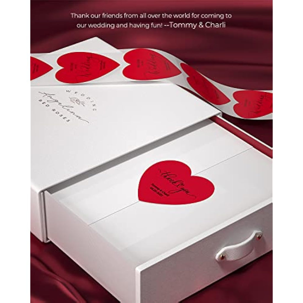 MUNBYN 3" Heart Thermal Stickers | Red Adhesive Labels for Small Business