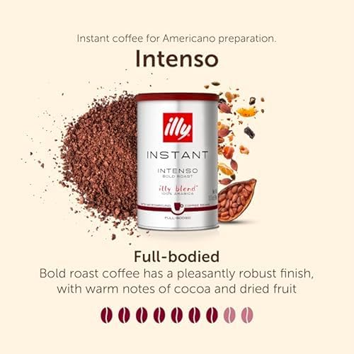 illy Intenso Dark Roast Instant Coffee – 100% Arabica – 95g (6 Pack)