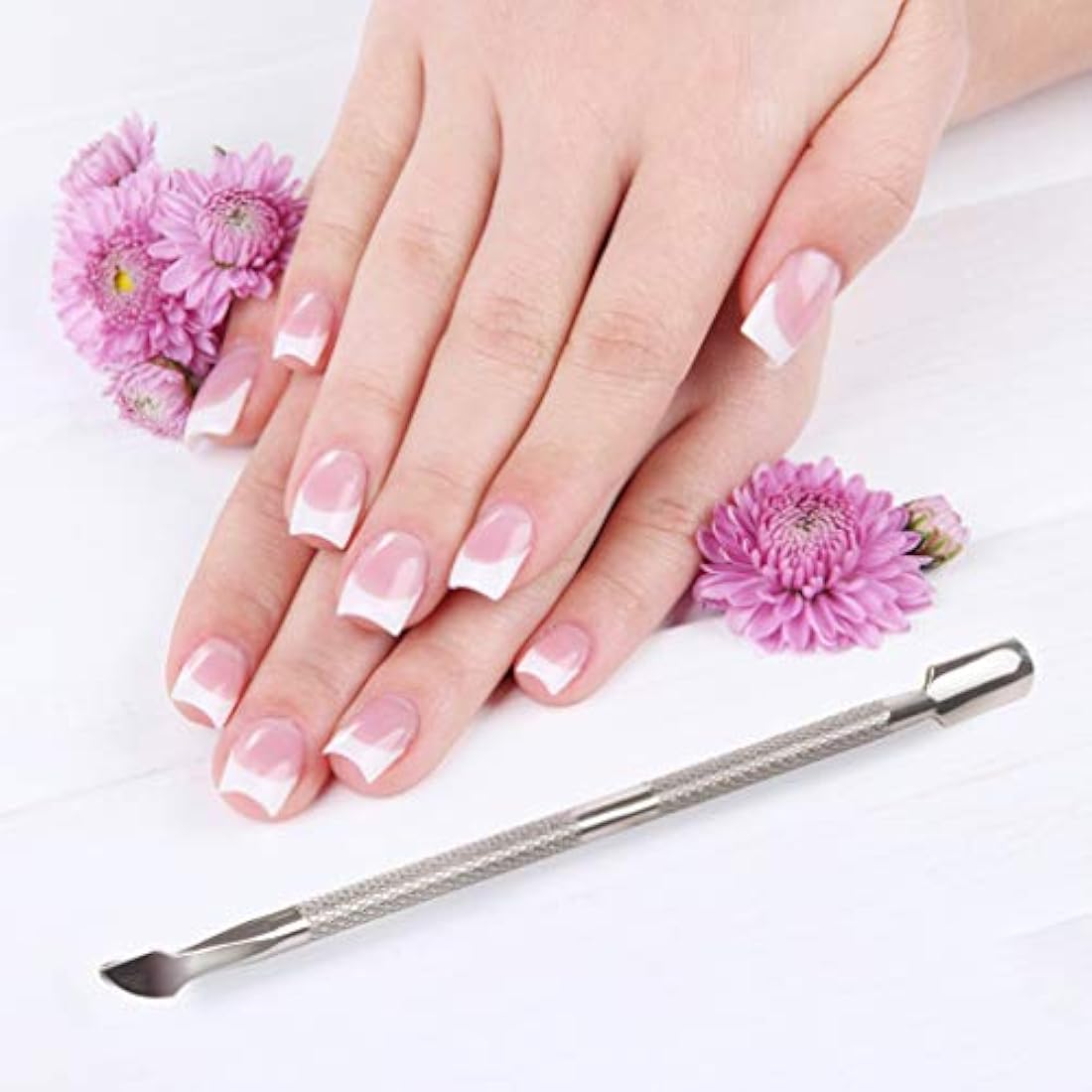 Armiz Stainless Steel Cuticle Pusher | Dual Head Gel Nail Scraper Tool