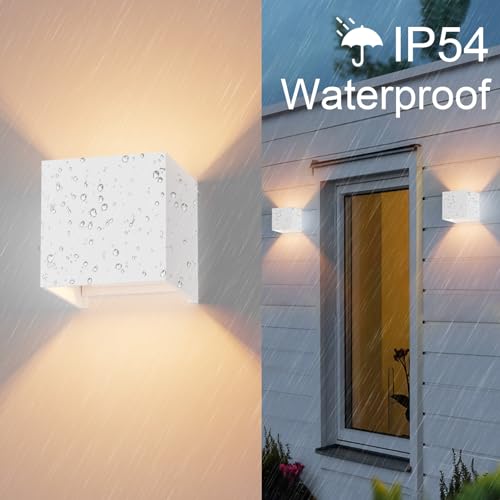 Klighten 2PCS Modern LED Wall Sconce – Up and Down Indoor Lamp, 3000K White