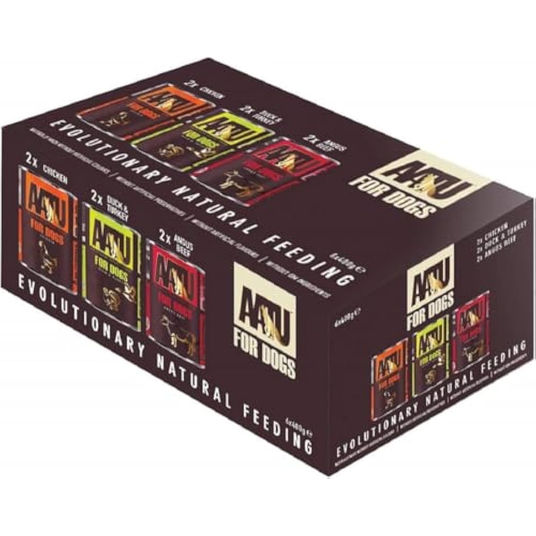 AATU Grain Free Wet Dog Food Variety Pack – 6x400g Tins