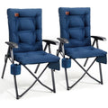EVER ADVANCED Heavy Duty Camping Chairs - 4-Position Recliner 2-Pack