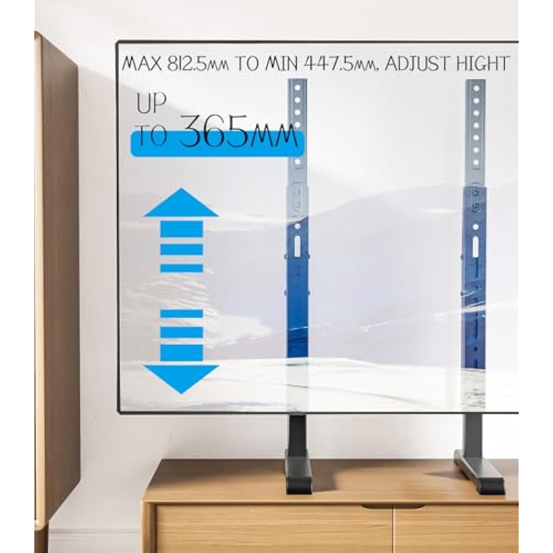 Universal TV Stand – Height Adjustable Tabletop Base for 24-80"