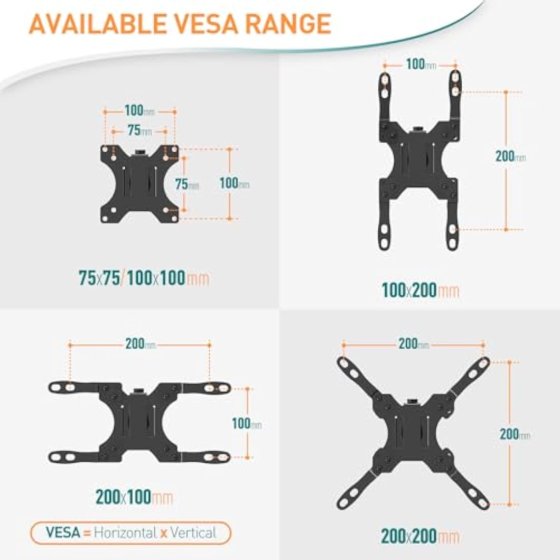 ELIVED Gas Spring Monitor Wall Mount for 35 inch Screens | VESA Extension
