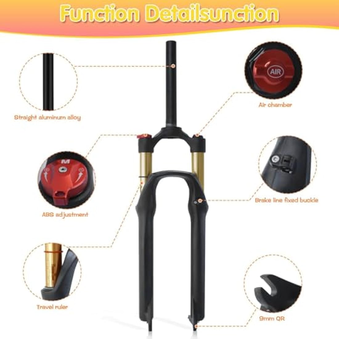 ZTZ Kashima MTB Suspension Fork – 26/27.5 Inch Mountain Bike Gas Fork