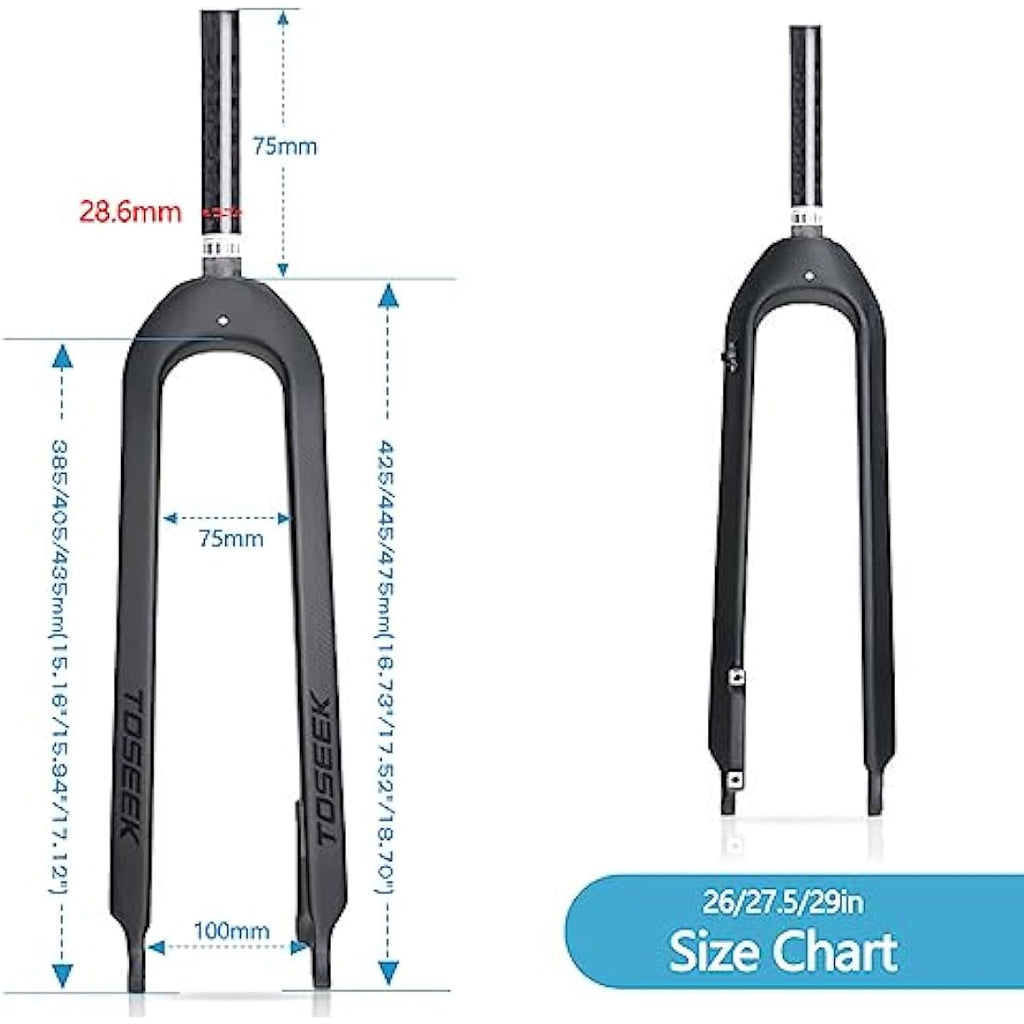 Splumzer MTB Fork | Full Carbon Fiber 26/27.5/29" Straight Tube