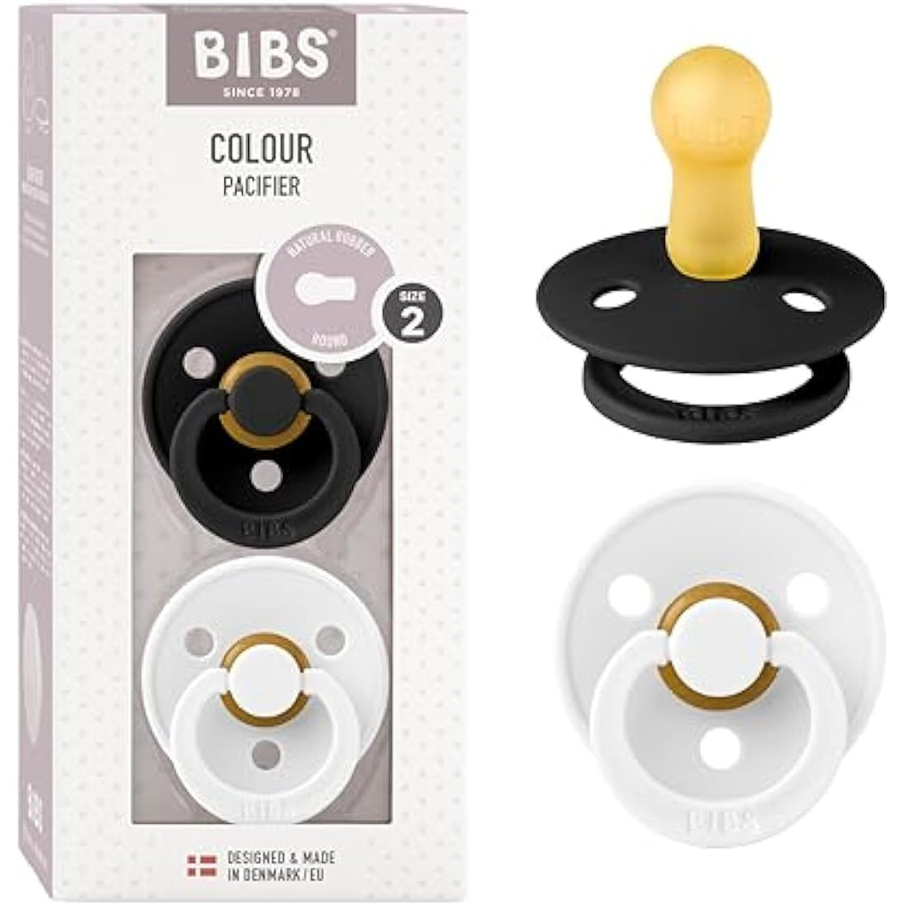 BIBS Colour Pacifier 2-Pack | Natural Rubber Latex Soother, 6-18 Months