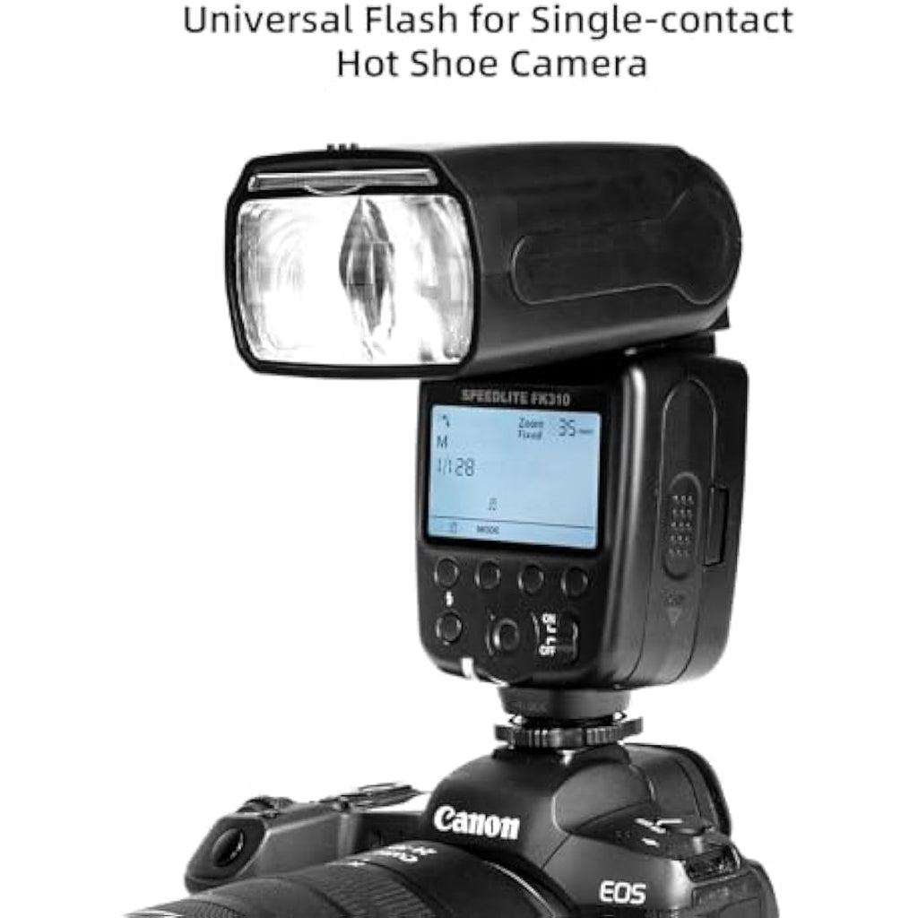 Photoolex FK310 LCD Flash Speedlite | Manual DSLR Camera Flash GN33