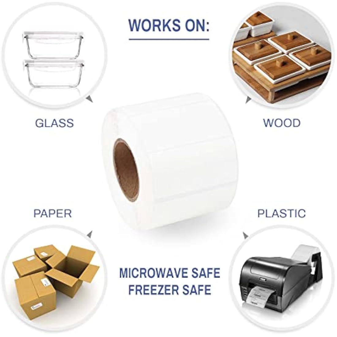 Jolof Store White Thermal Sticky Labels - 1000PCS Blank 60x30mm Roll