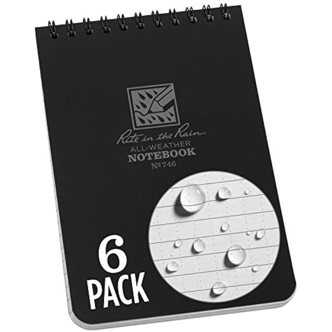 Rite in the Rain Waterproof Notebook – 4x6 Top Spiral All-Weather Grey