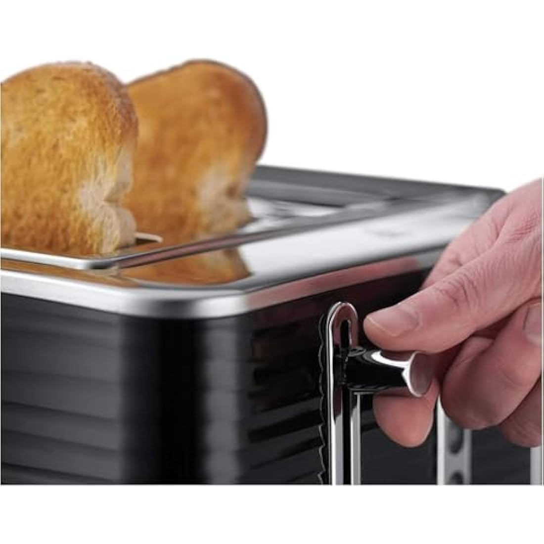 Russell Hobbs Inspire 4-Slice Toaster | High Gloss Black & Chrome