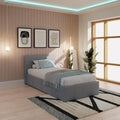 GFW Single Grey Faux Leather Ottoman Storage Bed with Gas Lift