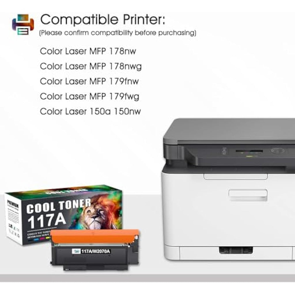 Cool Toner 117A Compatible Cartridge 4-Pack for HP Color Laser MFP 178 179