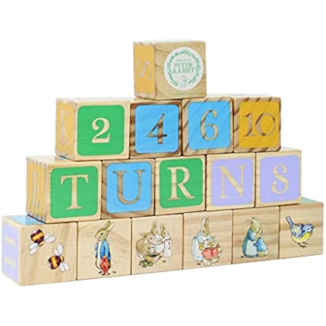 Peter Rabbit Wooden Building Blocks | Toddler Alphabet Stacking Bricks
