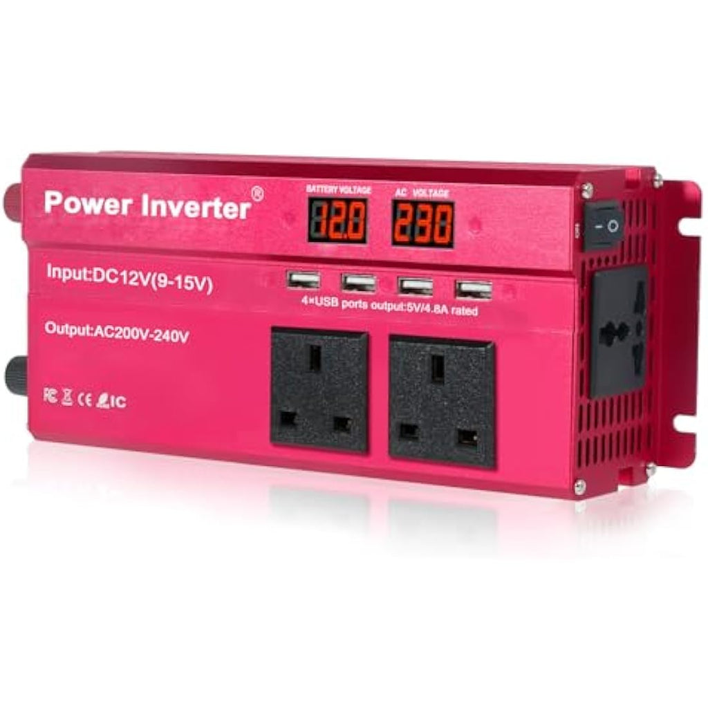 LVYUAN 850W Power Inverter 12V to 240V AC Car Converter with 4 USB