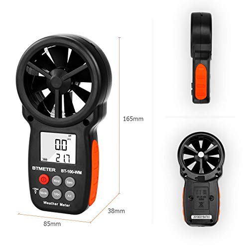 BTMETER Digital Anemometer - Handheld Wind Speed Meter with Barometer