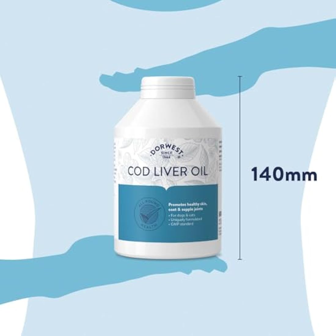 Dorwest Herbs Cod Liver Oil Capsules for Dogs & Cats - Omega 3, 500ct