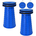 FXKS 2-Pack Retractable Folding Stool with Cushion, 400lb Capacity – Blue