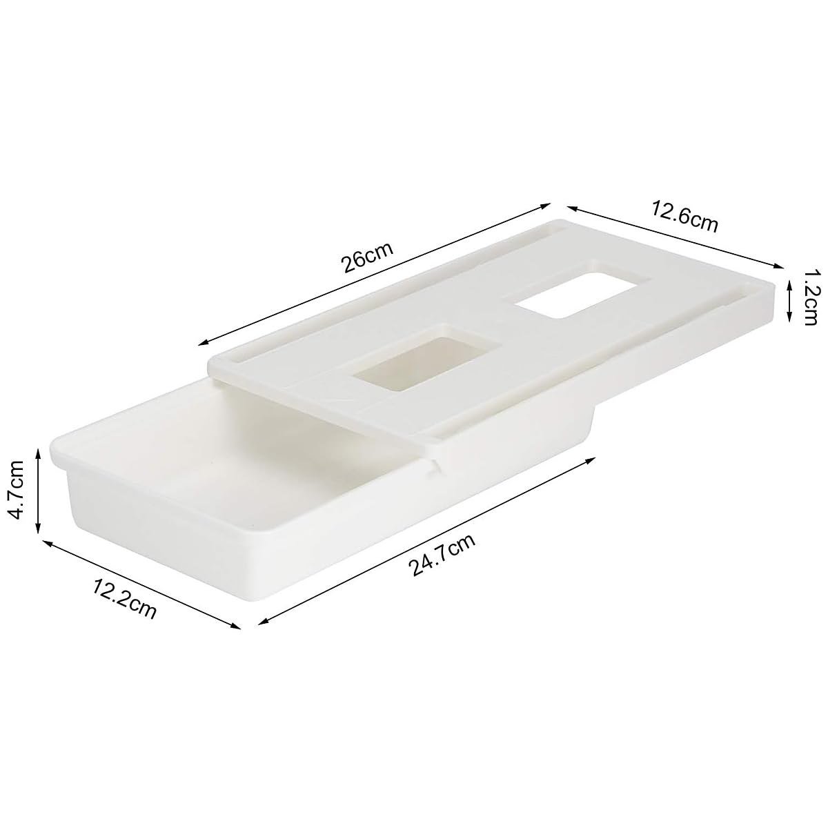 ZONADAH Hidden Under Table Desk Drawer 26x12.6x4.7cm Under Desk Drawer Self-adhesive Table Storage Tray Drawer for Office School Home Kitchen - image 5