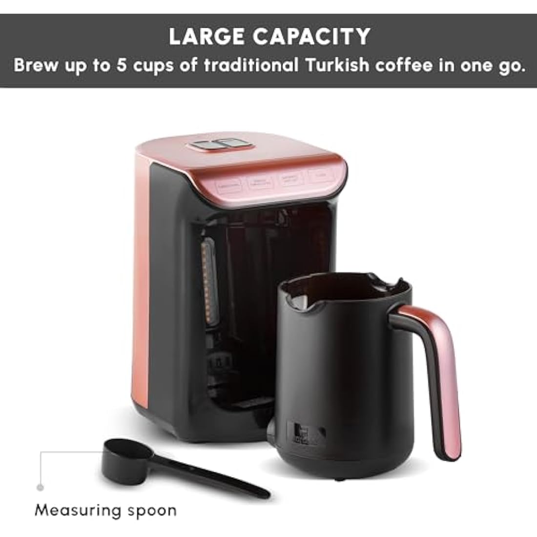 Karaca Hatır Köz Turkish Coffee Machine | 5-Cup Automatic Maker, Roseberry